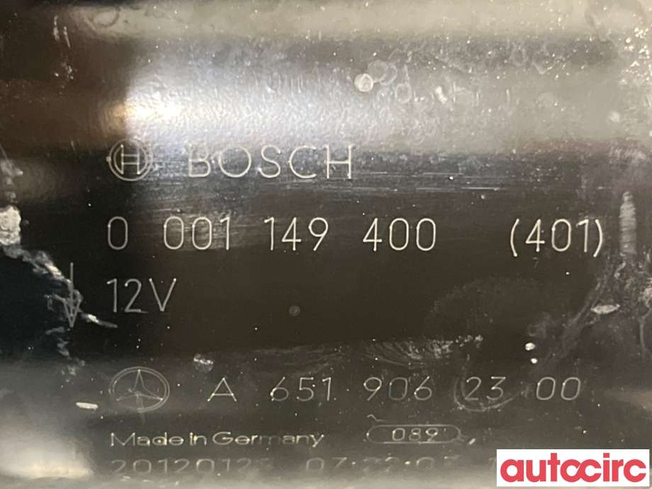 Starter diesel til Mercedes C-Klasse 2011-2014 (Fase 2) (W204) (W204) (MERCEDES|A6519062800|0001149400|A6519062300)