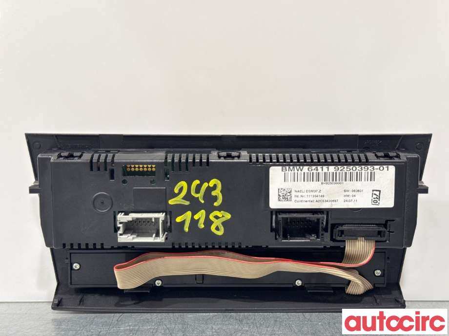 Varmeapparat betjening til BMW 3-Serie 2005-2011 (E90/E91/E92/E93) (E90/E91/E92/E93) (BMW|64119292262|A2C53430697|64119250393)