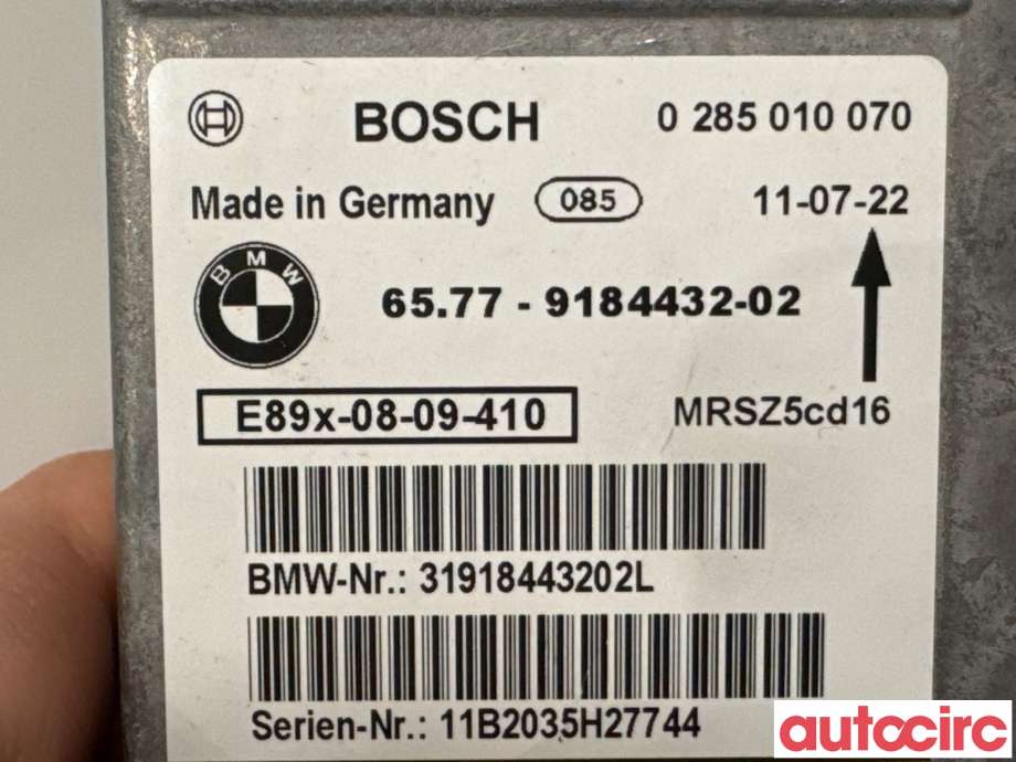 Airbag elektronikk til BMW 3-Serie 2005-2011 (E90/E91/E92/E93) (E90/E91/E92/E93) (BMW|65779184432|0285010070)