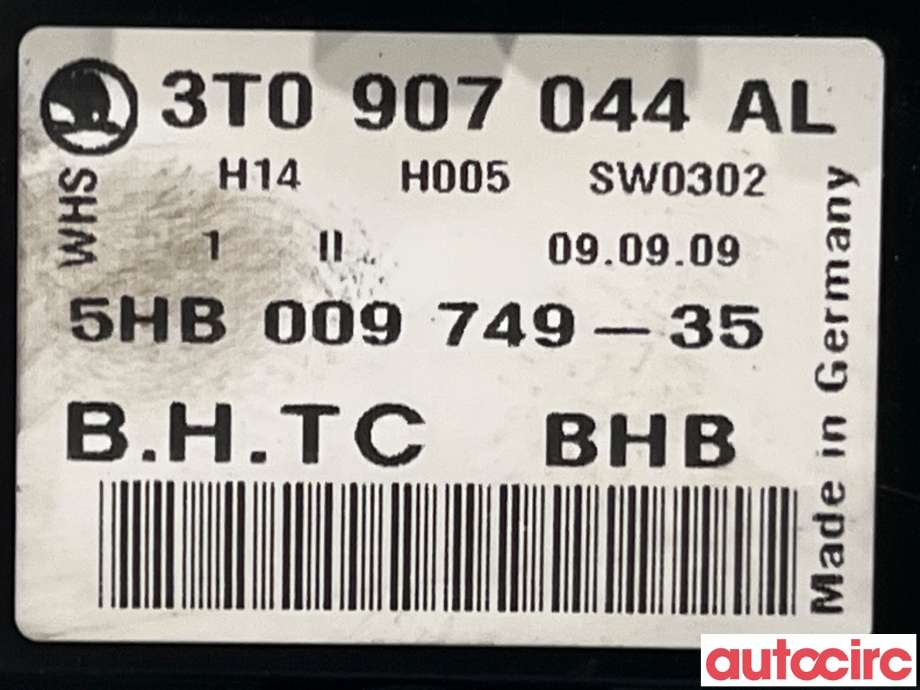 Varmeapparat betjening til Škoda Superb 2008-2015 (Type II)  (SKODA|3T0907044AS|3T0907044AL)