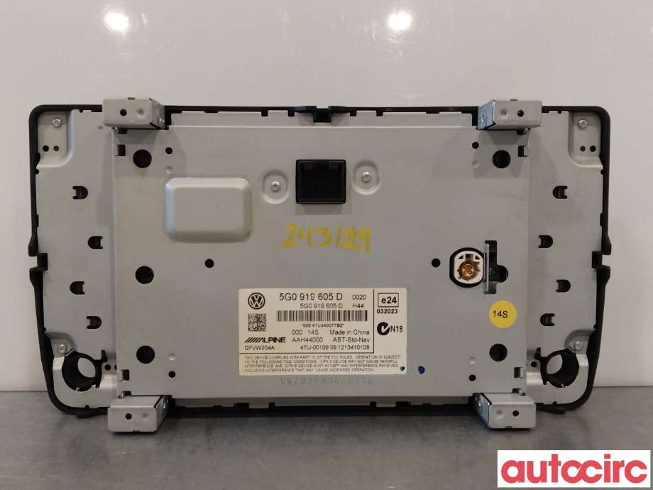 Multimedia display (MCU - Media Controller Unit) til VW Golf VII 2012-2017 (Fase 1)  (VOLKSWAGEN|5G0919605D|)
