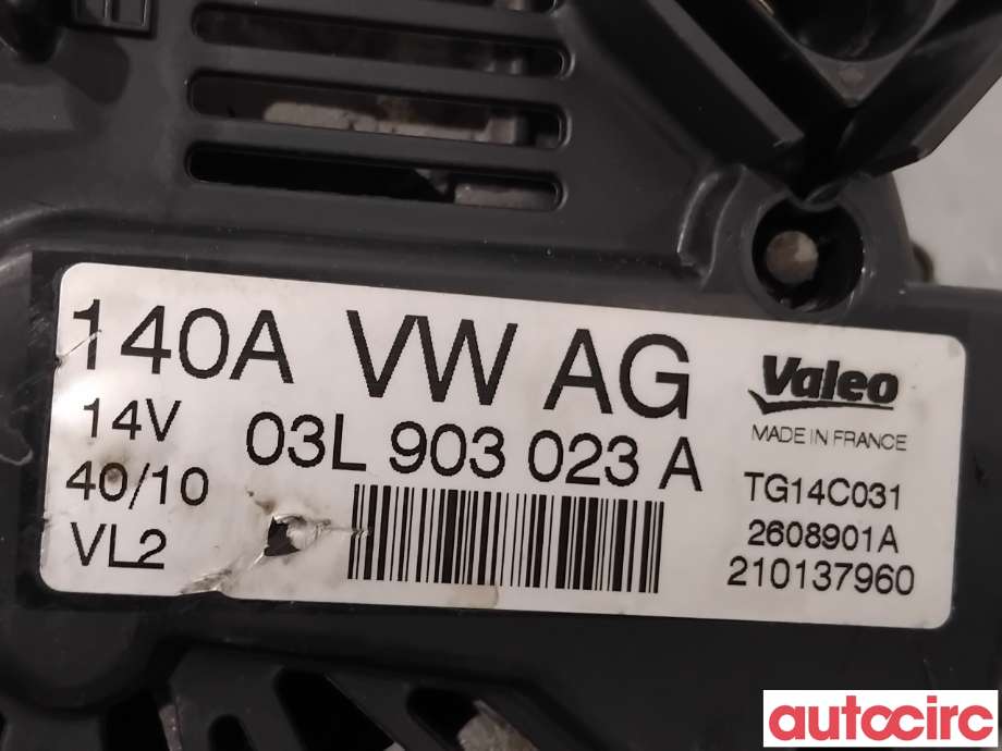 Dynamo til VW Golf VI 2008-2012  (VOLKSWAGEN|03L903023AX|TG14C031|03L903023A)
