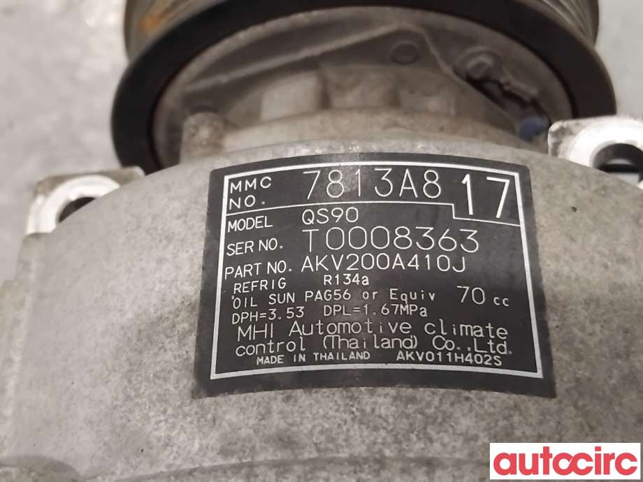 Aircondition kompressor til Mitsubishi Outlander 2015-->> (Type III, Fase 2)  (MITSUBISHI|7813A817|AKV200A410J)