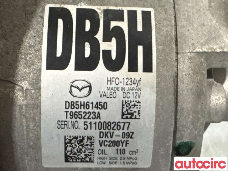 Aircondition kompressor til Mazda CX-3 2015-2022  (MAZDA|DB5H-61-450|DKV-09Z|DB5H61450)