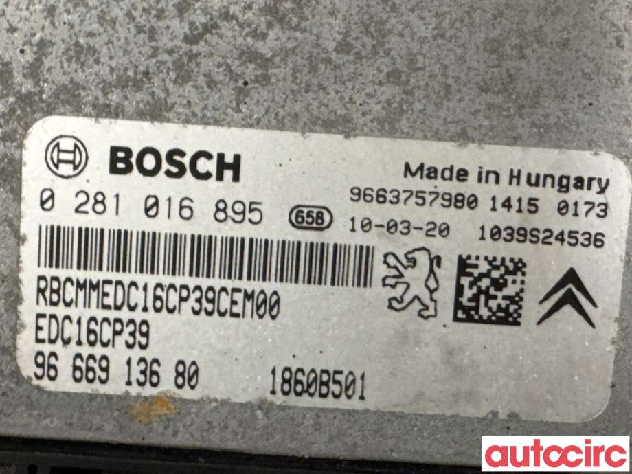 Styreenhet motor til Mitsubishi Outlander 2010-2012 (Type II, Fase 2)  (MITSUBISHI|1860B501|0281016895|9666913680)