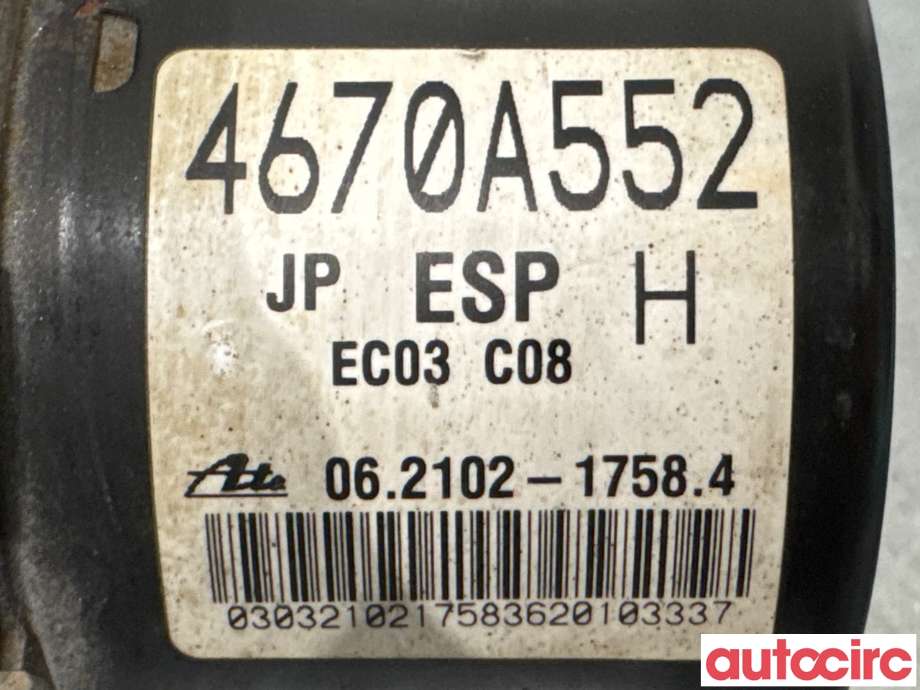 ABS sentral til Mitsubishi Outlander 2010-2012 (Type II, Fase 2)  (MITSUBISHI|4670A553|062102-17584|4670A552)
