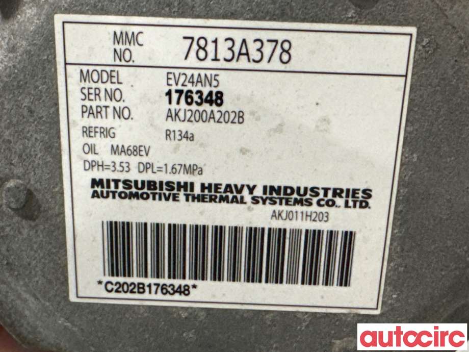 Aircondition kompressor til Mitsubishi Outlander 2015-->> (Type III, Fase 2) (MITSUBISHI|7813A483|AKJ200A202B|7813A378)
