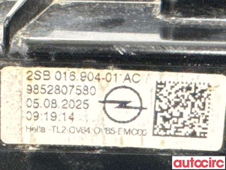 Baklykt fra støtfanger til Opel Grandland X 2017-->> (OPEL|NO NUMBER|2SB016904-01AC|9852807580)