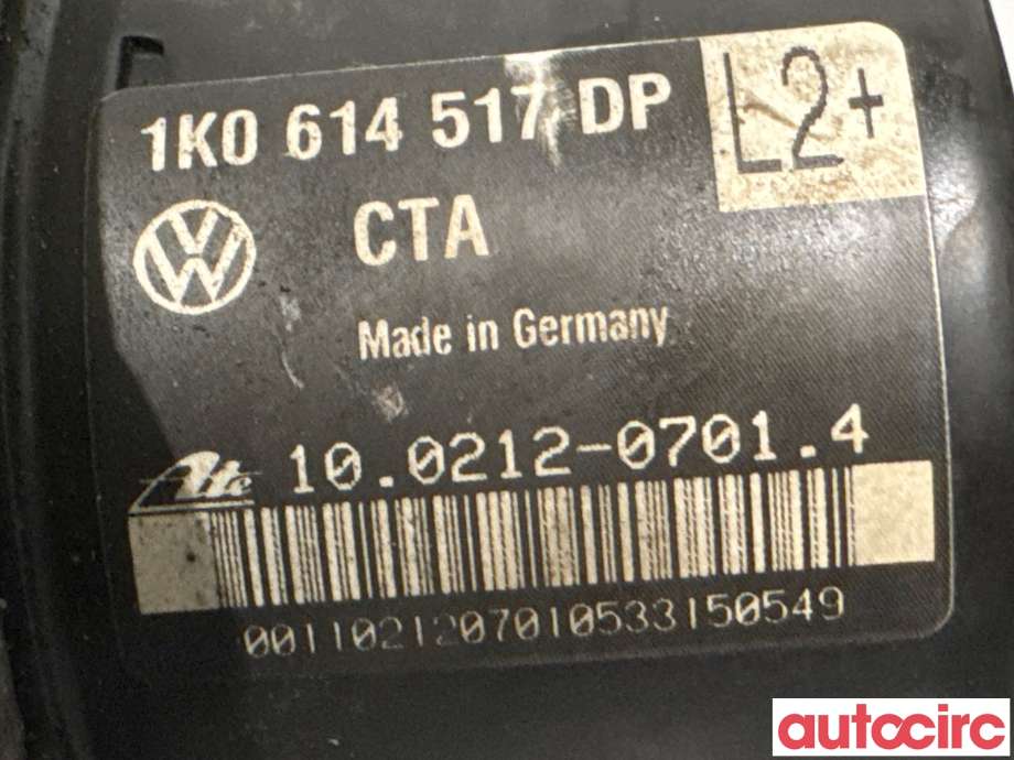ABS sentral til VW Touran 2010-2015 (Type I, Fase 3)  (VOLKSWAGEN|1K0614517DP|100212-07014)