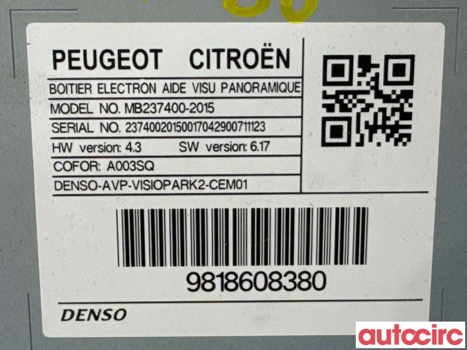 Styreenhet diverse til Peugeot 3008 2016-->> (Type II) (PEUGEOT|1618843280|MB237400-2015|9818608380)
