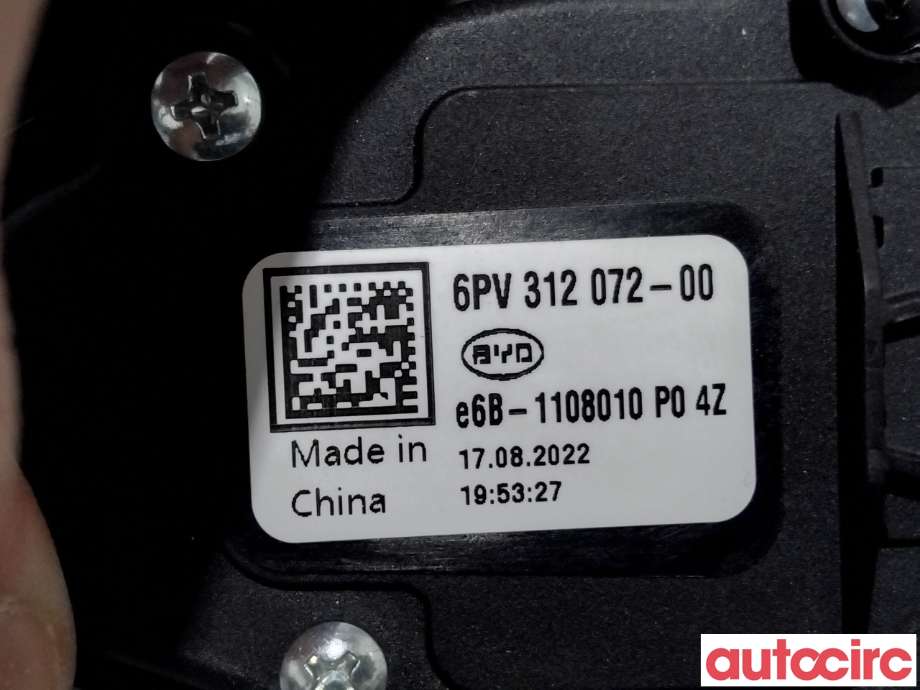 Pedal gass til BYD Atto 2022-->>  (BYD|NO NR|6PV312072-00|)