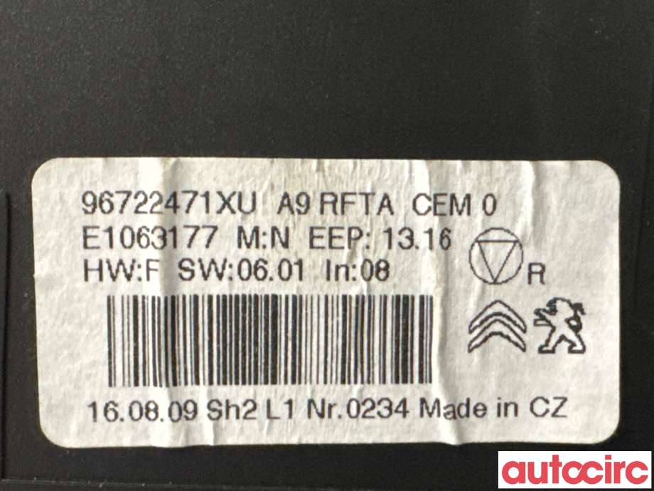 Varmeapparat betjening til Peugeot 208 2012-2019 (Type I)  (PEUGEOT|96722471XU|E1063177|9819570680)