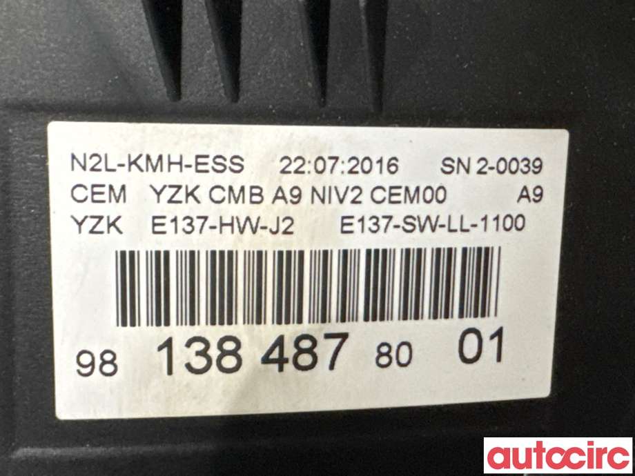 Instrumentpanel til Peugeot 208 2012-2019 (Type I) (PEUGEOT|9813848780||9825986180)