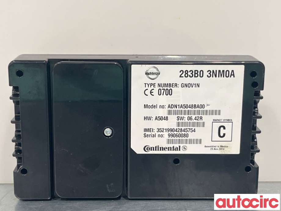 Dashbord telefon til Nissan Leaf, 2011-2017 (Type I)  (NISSAN|283B03NM0A)