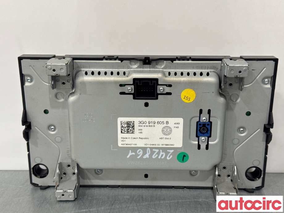 Multimedia display (MCU - Media Controller Unit) til VW Golf VII 2012-2017 (Fase 1) (VOLKSWAGEN|3G0919605B|A2C93427100)