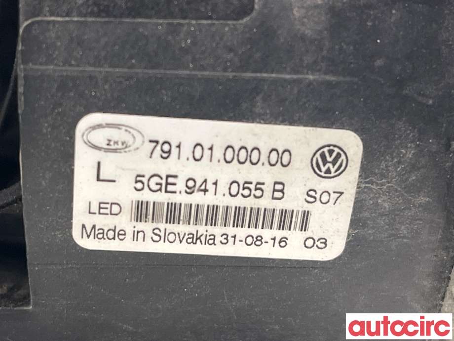 Tåkelykt venstre foran til VW e-Golf 2014-2017 (Fase 1)  (VOLKSWAGEN|5GE941055B)