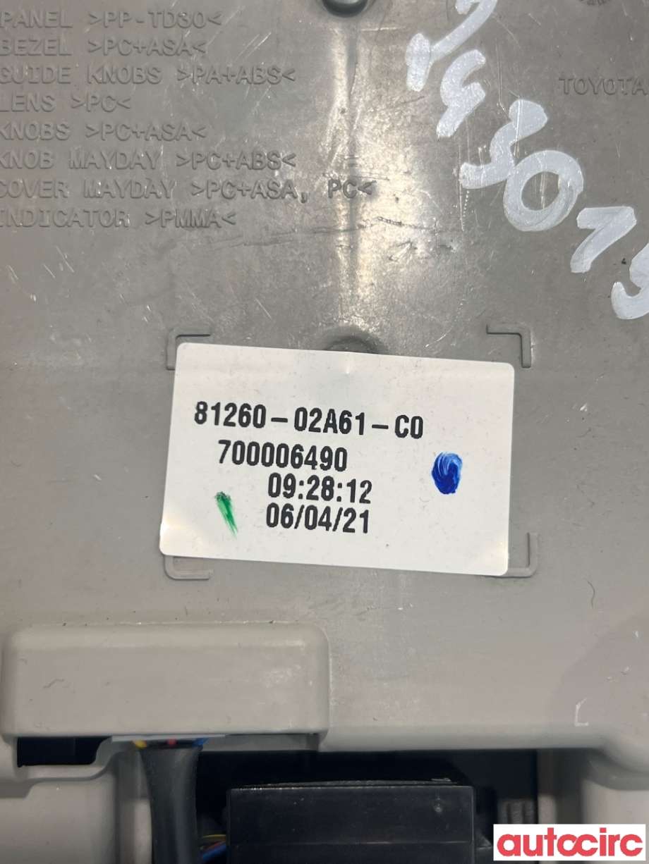 Taklyspanel til Toyota Corolla 2019-->> (TOYOTA|8126002A61C0||81260-02A61-C0)