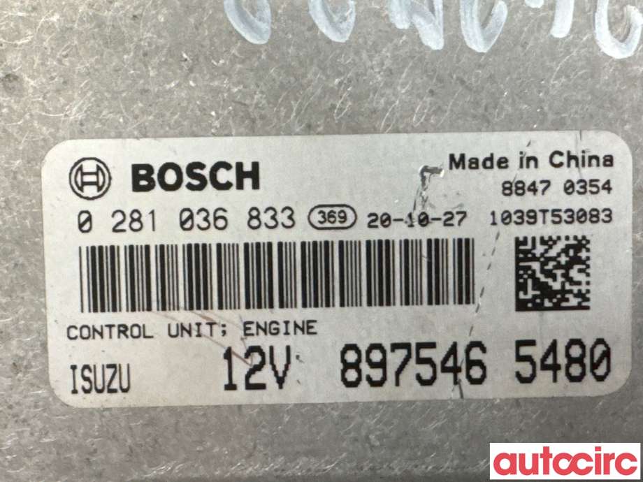 Styreenhet motor til Isuzu D-Max 2021-->> (Type III)  (ISUZU|8975465480|0281036833)