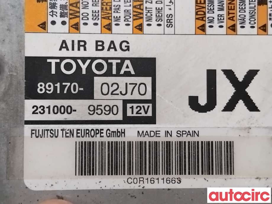 Airbag elektronikk til Toyota Auris 2015-2019 (Type II, Fase 2) (TOYOTA|8917002J70|231000-9590|89170-02J70)