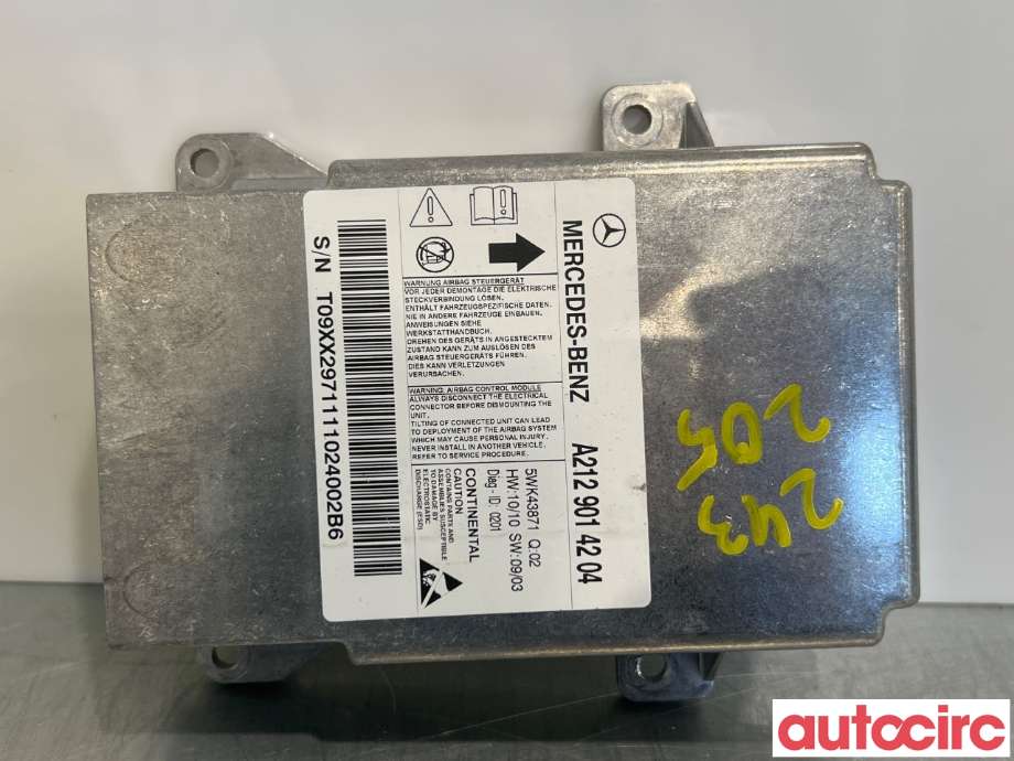 Airbag elektronikk til Mercedes E-Klasse, 2009-2013 (Fase 1) (W212) (W212) (MERCEDES|A2129014204)