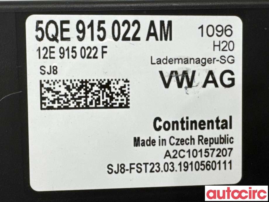Styreenhet batteri til VW e-Golf 2017-2020 (Fase 2)  (VOLKSWAGEN|5QE915022BM|A2C10157207|5QE915022AM)