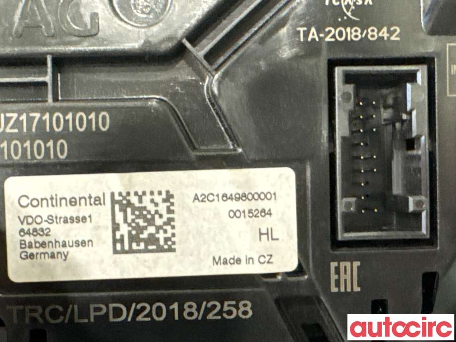 Instrumentpanel til VW e-Golf 2017-2020 (Fase 2) (VOLKSWAGEN|5G1920795B|A2C1649800001)