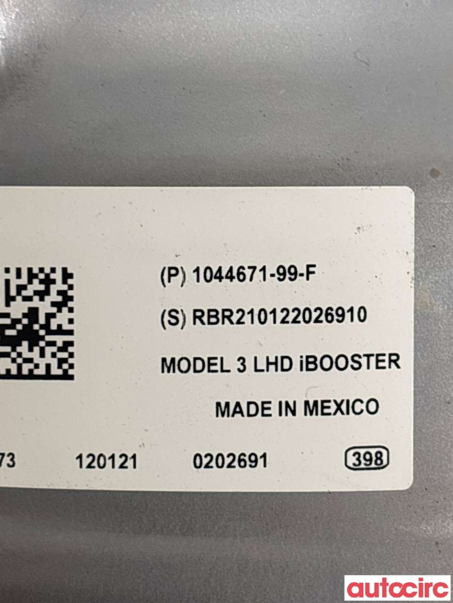 Bremsekraft-forsterker til Tesla Model 3 2018-2023 (Fase 1)  (TESLA|1044671-00-G|0204856671|1044671-99-F)