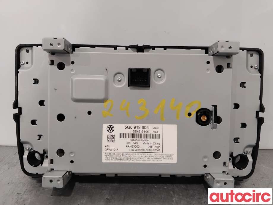 Instrument kjørecomputer til VW e-Golf 2014-2017 (Fase 1)  (VOLKSWAGEN|5G0919606|QFVW101F)