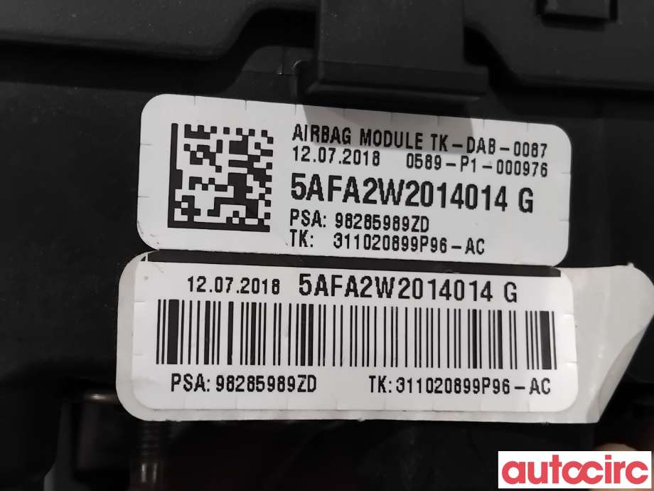 Airbag rattpute til Citroën Jumpy 2016-->> (Type III) (CITROEN|98285989ZD|311020899P96-AC)