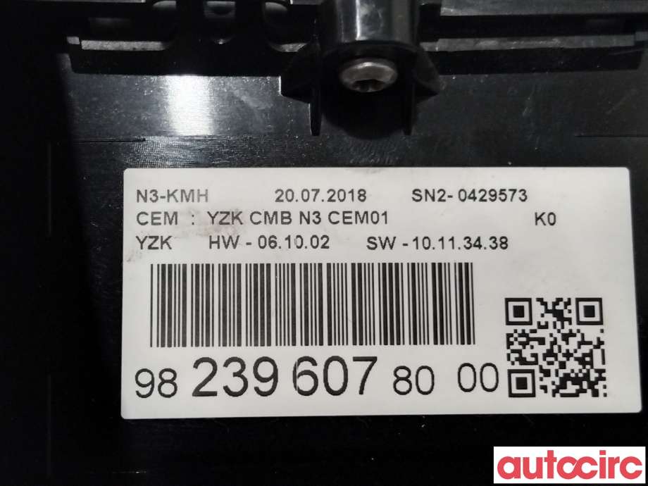 Instrumentpanel til Citroën Jumpy 2016-->> (Type III)  (CITROEN|9823960780|)
