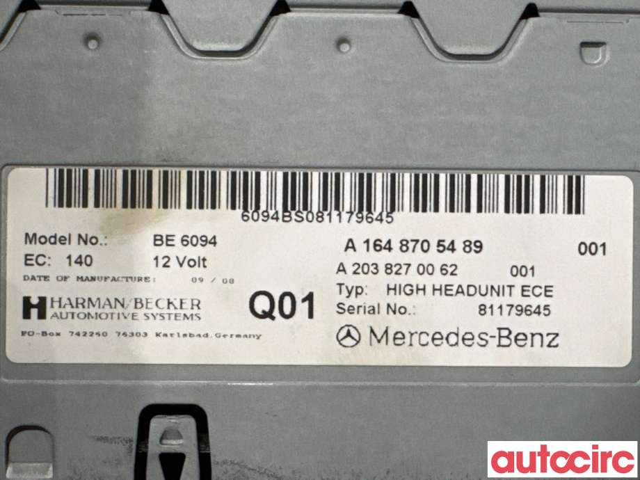 Bilstereo navigasjon til Mercedes GL 2006-2012 (X164) (X164) (MERCEDES|A1648708489|BE6094|A1648705489)