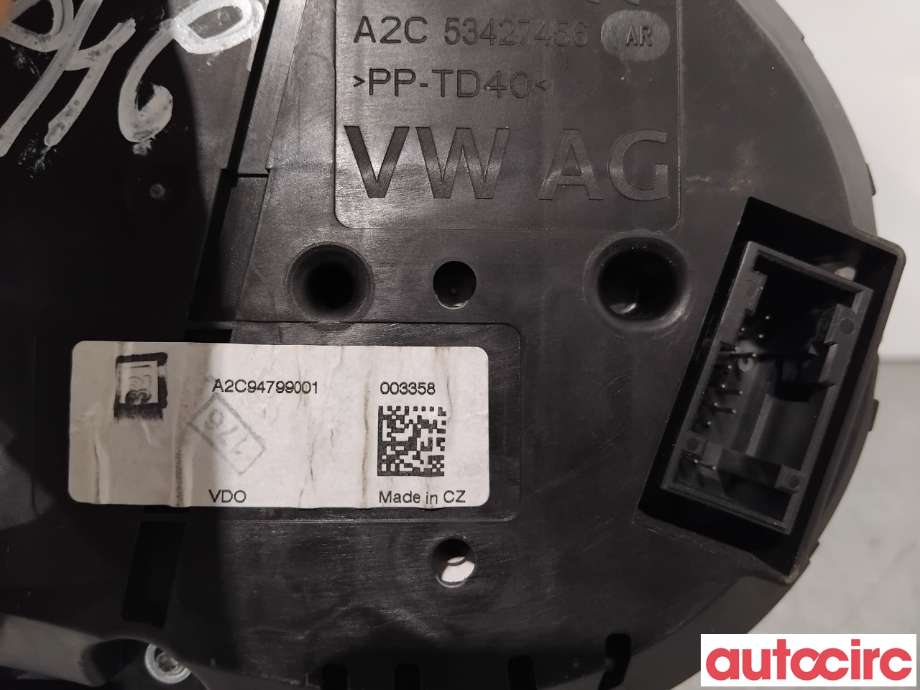 Instrumentpanel til Škoda Octavia 2013-2016 (Type III, Fase 1) (SKODA|5E0920751B|A2C94799001)