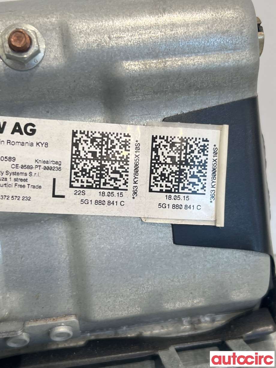 Airbag kne til VW e-Golf 2014-2017 (Fase 1)  (VOLKSWAGEN|5G1880841H|5G1880841C)