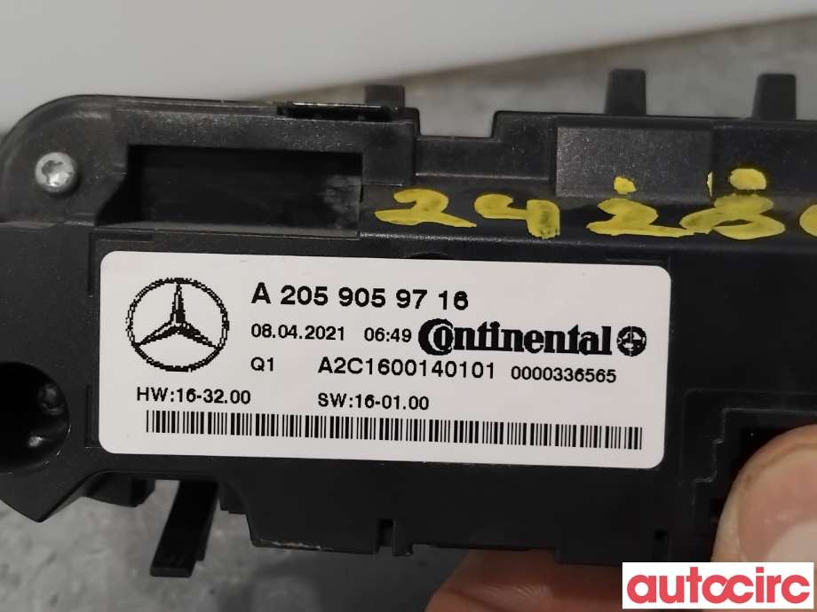Varmeapparat betjening til Mercedes EQV 2020-->> (W447) (W447) (MERCEDES|A2059059716|A2C1600140101)