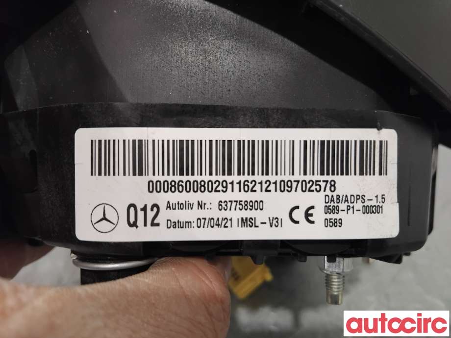 Airbag rattpute til Mercedes EQV 2020-->> (W447) (W447) (MERCEDES|A0008600802|637758900|0008600802)