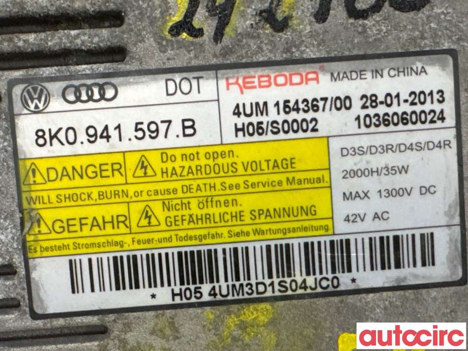 Styreenhet xenon/ballast til VW Passat 2011-2015 (B7) (B7) (VOLKSWAGEN|8K0941597B|)