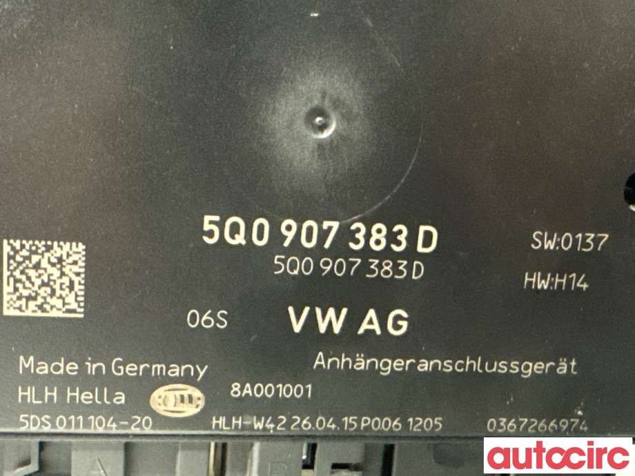 Styreenhet hengerfeste til VW Passat 2015-2019 (Fase 1) (B8) (B8) (VOLKSWAGEN|5Q0907383N|5DS011104-20|5Q0907383D)