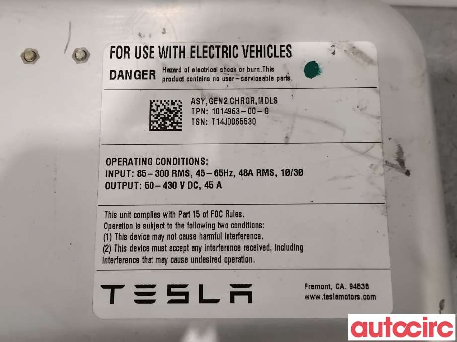 Batterilader (OBC - On Board Charger) til Tesla Model S 2013-2016 (Fase 1) (TESLA|1014963-00-G|)