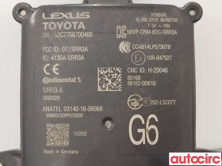 Sensor radar til Toyota Yaris Cross (SUV) 2021-->> (TOYOTA|881620D010|A2C7756700400|88162-0D010)