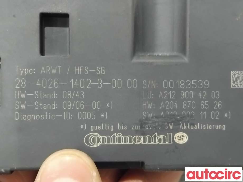 Styreenhet elektrisk bakluke til Mercedes E-Klasse 2009-2013 (Fase 1) (W212) (W212) (MERCEDES|A2129004203|28-4026-1402-3-00)