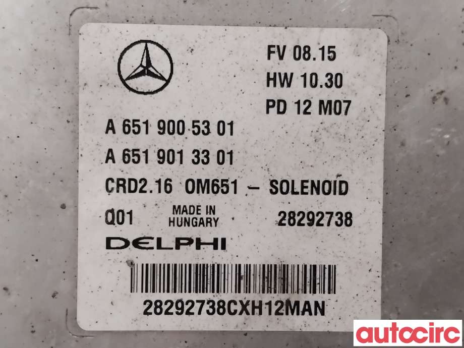 Styreenhet motor til Mercedes E-Klasse 2009-2013 (Fase 1) (W212) (W212) (MERCEDES|A6519005301|28292738)