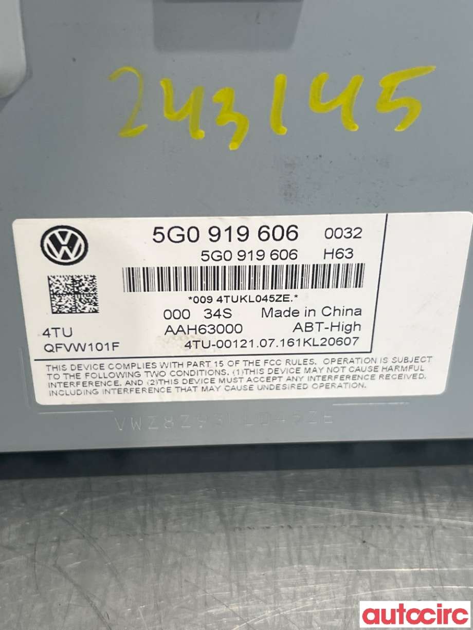 Instrument kjørecomputer til VW e-Golf 2017-2020 (Fase 2)  (VOLKSWAGEN|5G0919606|QFVW101F)