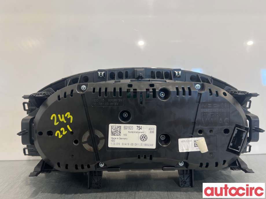 Instrumentpanel til VW e-Golf 2014-2017 (Fase 1)  (VOLKSWAGEN|5G1920754|)