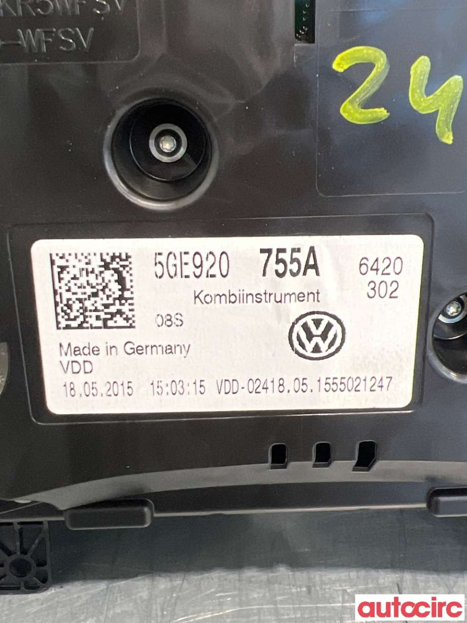 Instrumentpanel til VW e-Golf 2014-2017 (Fase 1)  (VOLKSWAGEN|5GE920755A|)