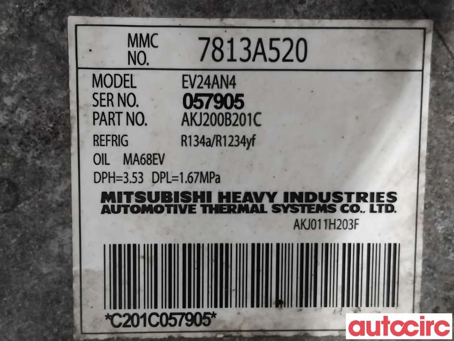 Aircondition kompressor til Peugeot iOn 2011-2020 (PEUGEOT|1609334480|AKJ200B201C|7813A520)