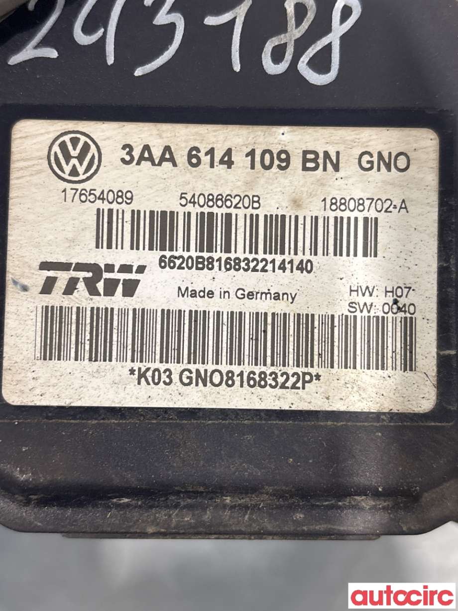 ABS sentral til VW Passat 2011-2015 (B7) (B7) (VOLKSWAGEN|3AA614109BN|54086620B)
