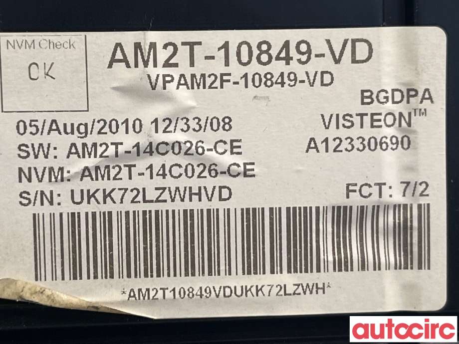 Instrumentpanel til Ford S-Max 2010-2015 (Type I, Fase 2) (FORD|1742045|AM2T-10849-VD)