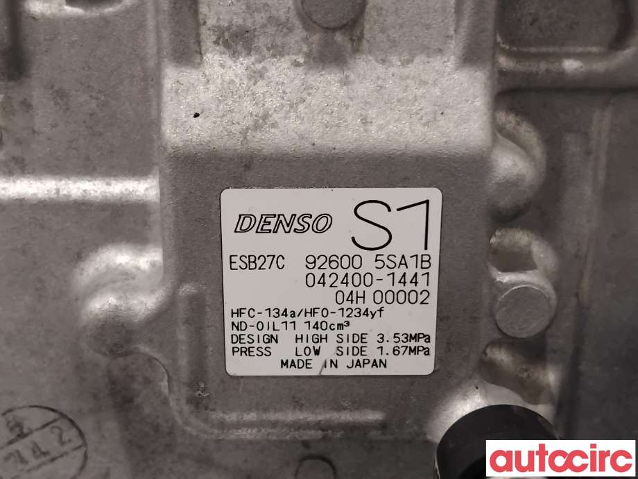 Aircondition kompressor til Nissan Leaf 2018-->> (Type II)  (NISSAN|926005SA1A|042400-1441|926005SA1B)