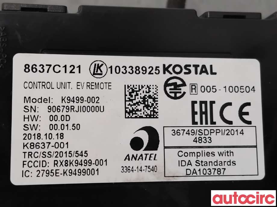 Styreenhet diverse til Mitsubishi Outlander 2015-->> (Type III, Fase 2)  (MITSUBISHI|8637C131|K9499-002|8637C121)