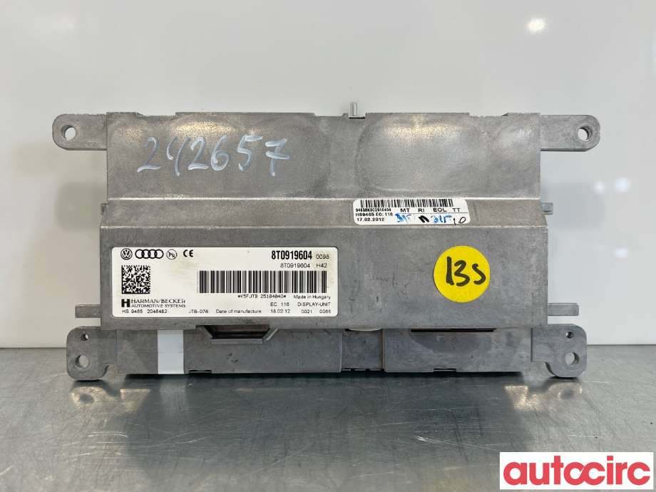 Instrument kjørecomputer til Audi Q5 2012-2017 (Type I, Fase 2)  (AUDI|8T0919604B|8T0919604)
